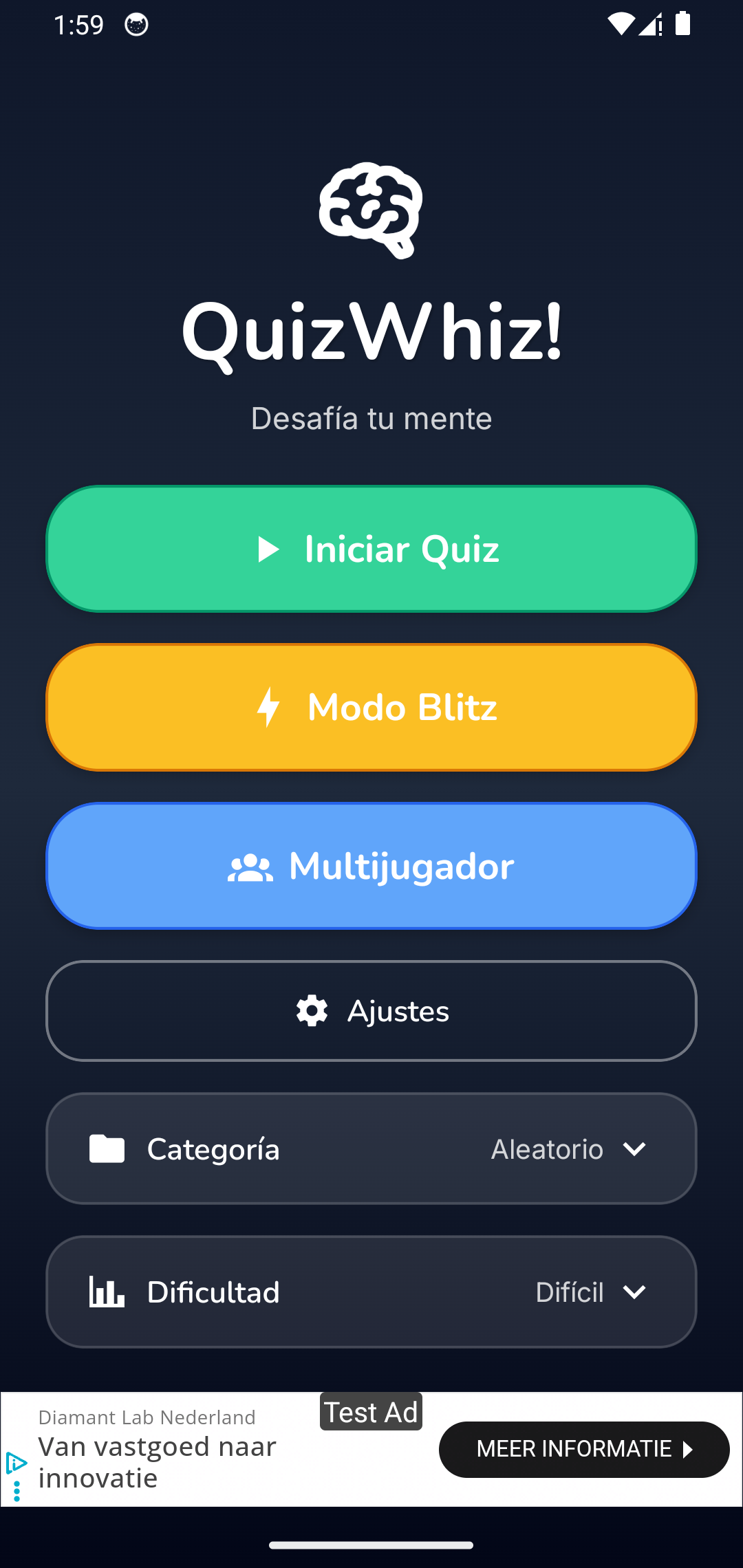 QuizWhiz categories